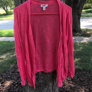 Pink long sleeve lightly cardigan